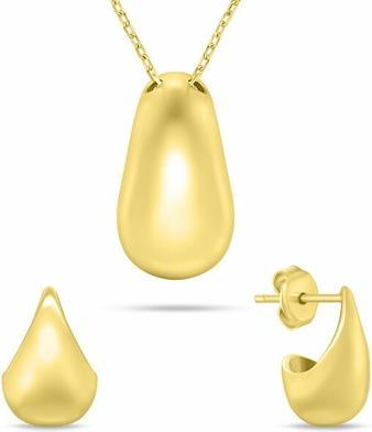 Immagine prodotto Brilio Silver - Minimalist gold-plated jewelry set SET272Y (necklace. earrings)