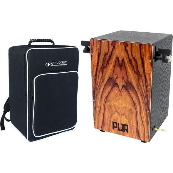 PUR PC7699 Vision Pro Double Hi-Hat Cajon mit Tasche (Cajon), Perkussion, Schwarz