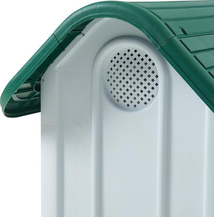 Produktbild En.Casa Hundehütte Bello 75x59x66 cm Weiss/Grün (Hundehütte)