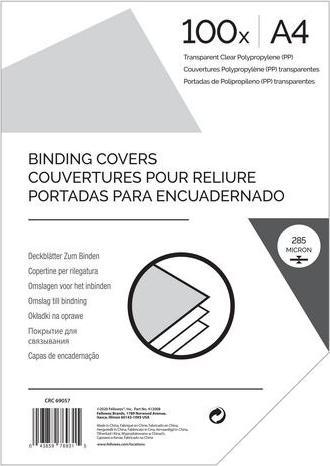 Markenlos Feuilles de garde 69057 DIN A4 PP (Polypropylène) 280-285 microns Transparent (A4, 100 pièce(s), 285 µm)