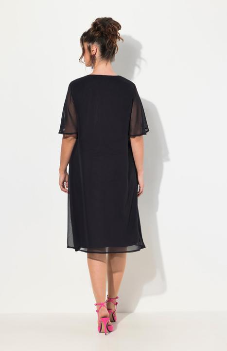 Produktbild Ulla Popken Kleid, Blüten, A-Linie, V-Ausschnitt, Cup-Halbarm (54)