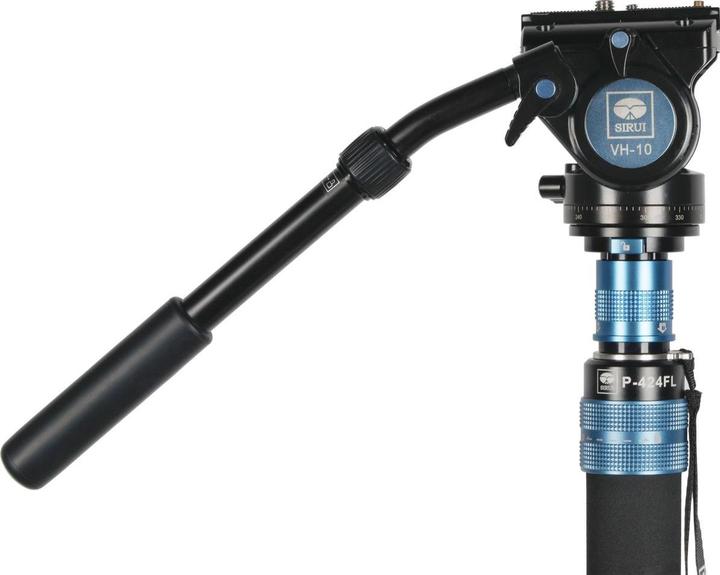 Produktbild Sirui P-424FL Carbon Fibre Monopod with Stand and video head VH-10 (Carbon, Metall)