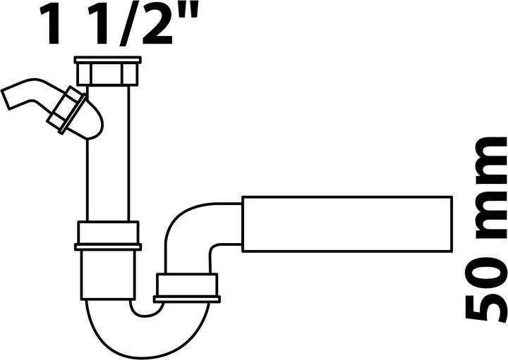 Productafbeelding Kirchhoff Gootsteenbuis sifon, 1 1/2" met 3/4" toestelaansluiting (Bevestigingsmateriaal voor hevel, 3/4")