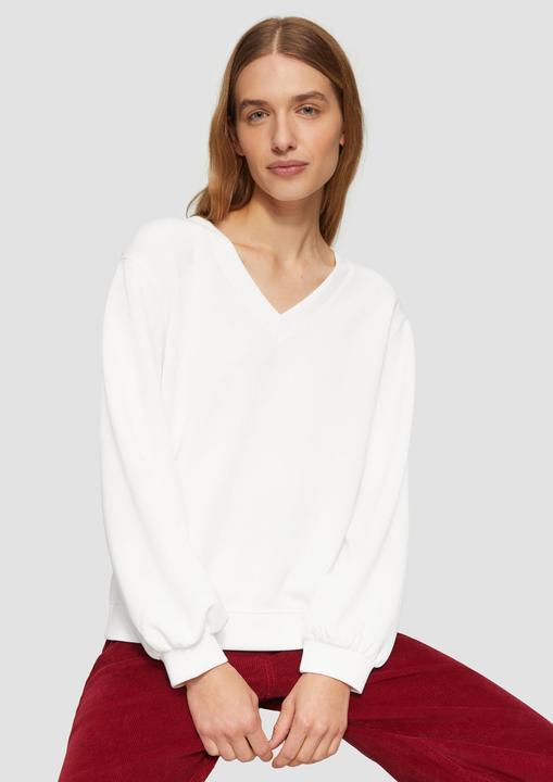 Produktbild s.Oliver Sweatshirt Scuba-Sweatshirt mit V-Ausschnitt (36)