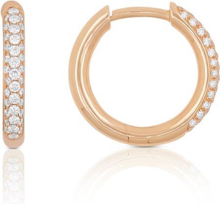 Image du produit Muau Créoles en or rose 750/18K, diamant 0.25ct. (Or rose 750/18K)