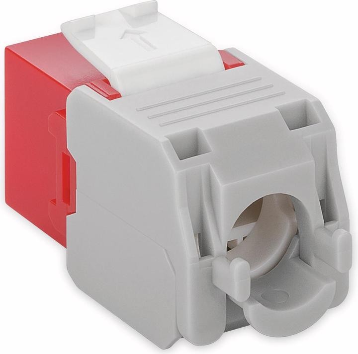 Image du produit Goobay CAT 6a KeyStone RJ45 Jack,non blindé, 500MHz, rouge-blanc (Module Keystone)