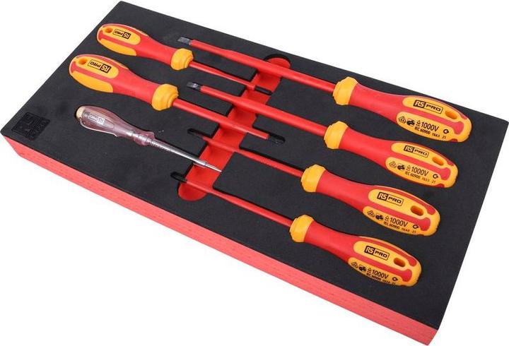 Produktbild RS PRO 7pc Insulated Slotted/PH Screwdriver Set