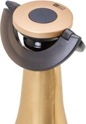 Produktbild AdHoc Sekt- / Champagnerverschluss Gusto, black&gold, Kunststoff/Silikon, D: 8,2 cm, H: 1,7 cm (Champagnerverschluss)