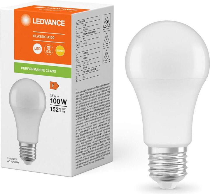 Produktbild Ledvance LED CLA100 13W (E27, 13 W, 1521 lm, 1 x, F)