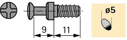 Productafbeelding Hettich VB 18/20/19/21 Inschroefdeuvel + directe schroefdraad, klemmaat 9, boor ø5 (200 Pcs.)