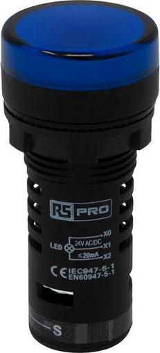 Produktbild RS PRO LED Indicator 22mm Blue 24V Test Circuit