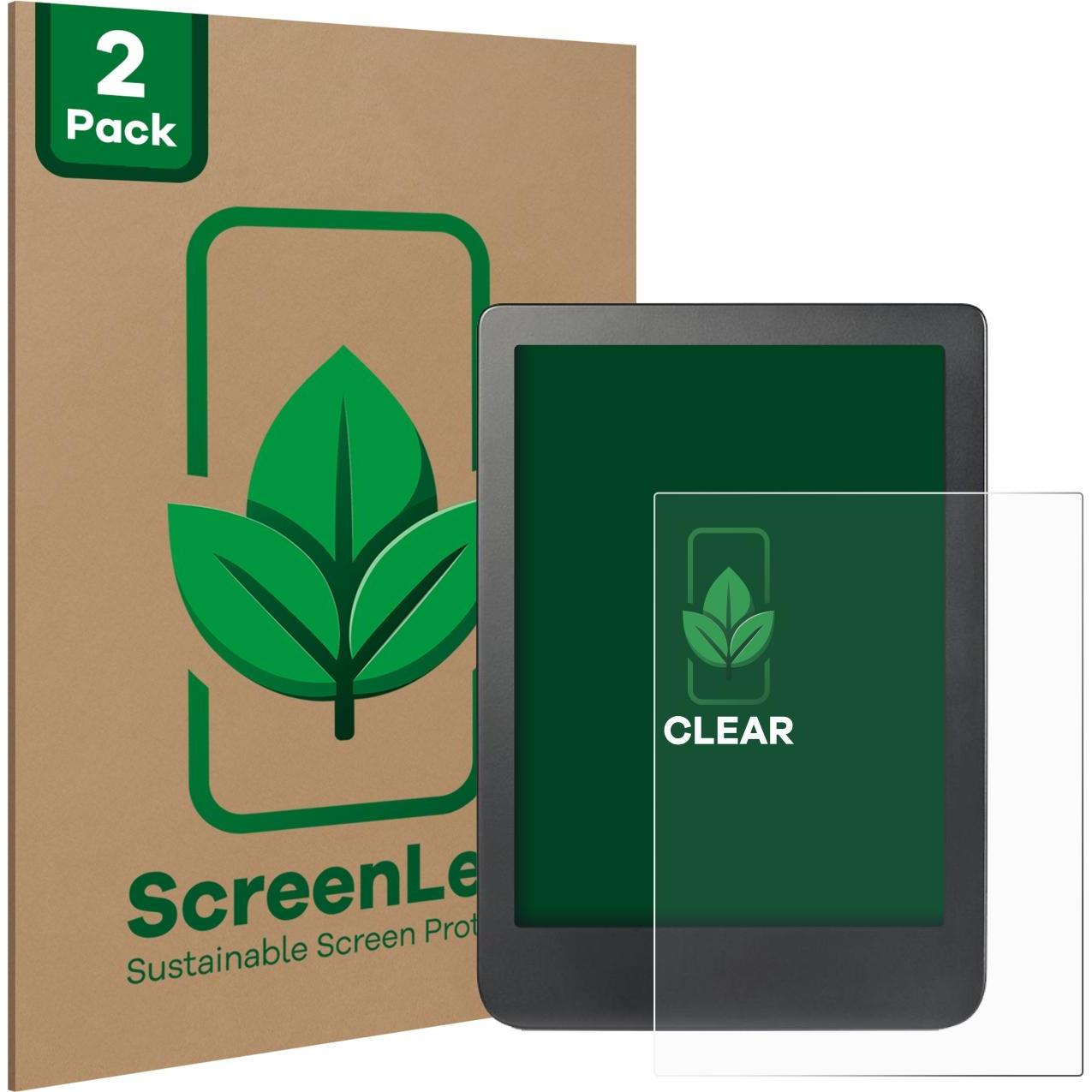 ScreenLeaf Schutzfolie nachhaltiger Displayschutz Displayschutzfolie Folie Klar Transparent, eReader Zubehör, Transparen...