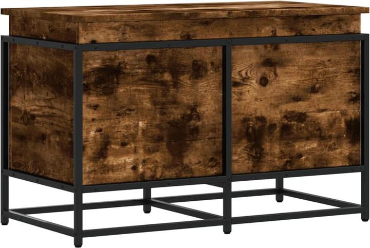 Image du produit vidaXL Coffre de rangement Couvercle Coffre à jouets Coffre à coussins Chêne fumé (80 x 40 x 51,5 cm)