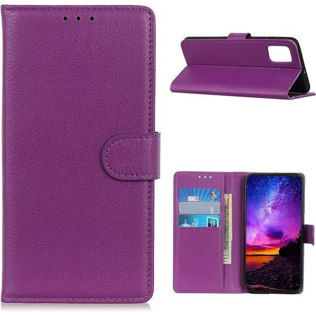 Thumbnail - MU Classic Litchi Leder Bookcover Series (Samsung Galaxy A72 5G), Smartphone Hülle, Violett