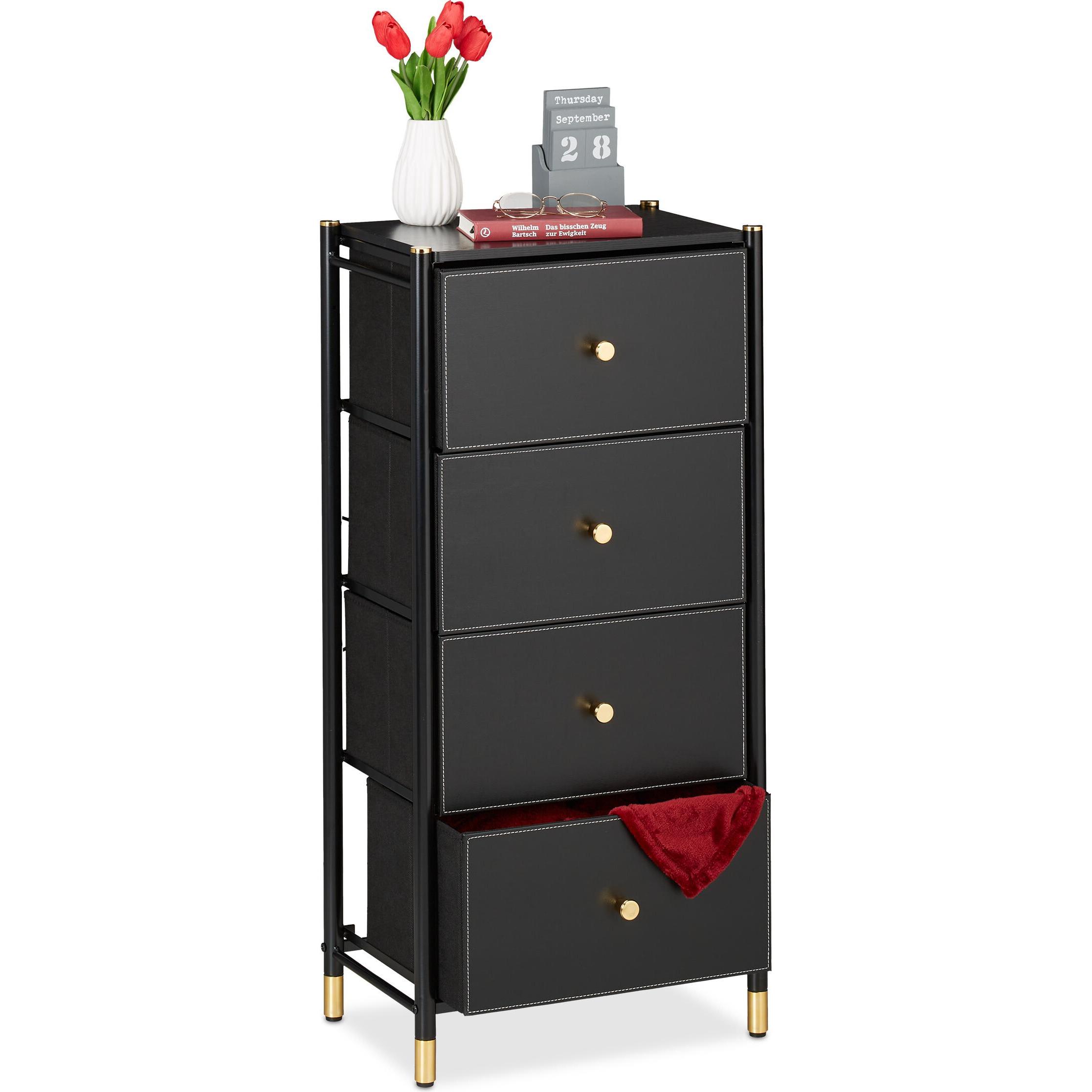 Relaxdays, Kommode + Sideboard, Kommode (46 x 30 x 98.5 cm)