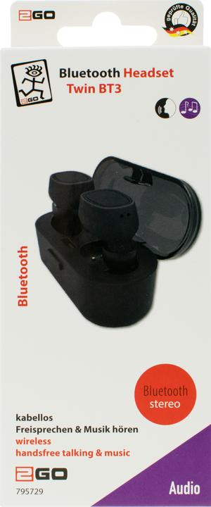 Immagine prodotto 2GO TWIN BT Cuffie wireless In Ear per chiamate/musica Bluetooth (2.50 h, Senza fili)