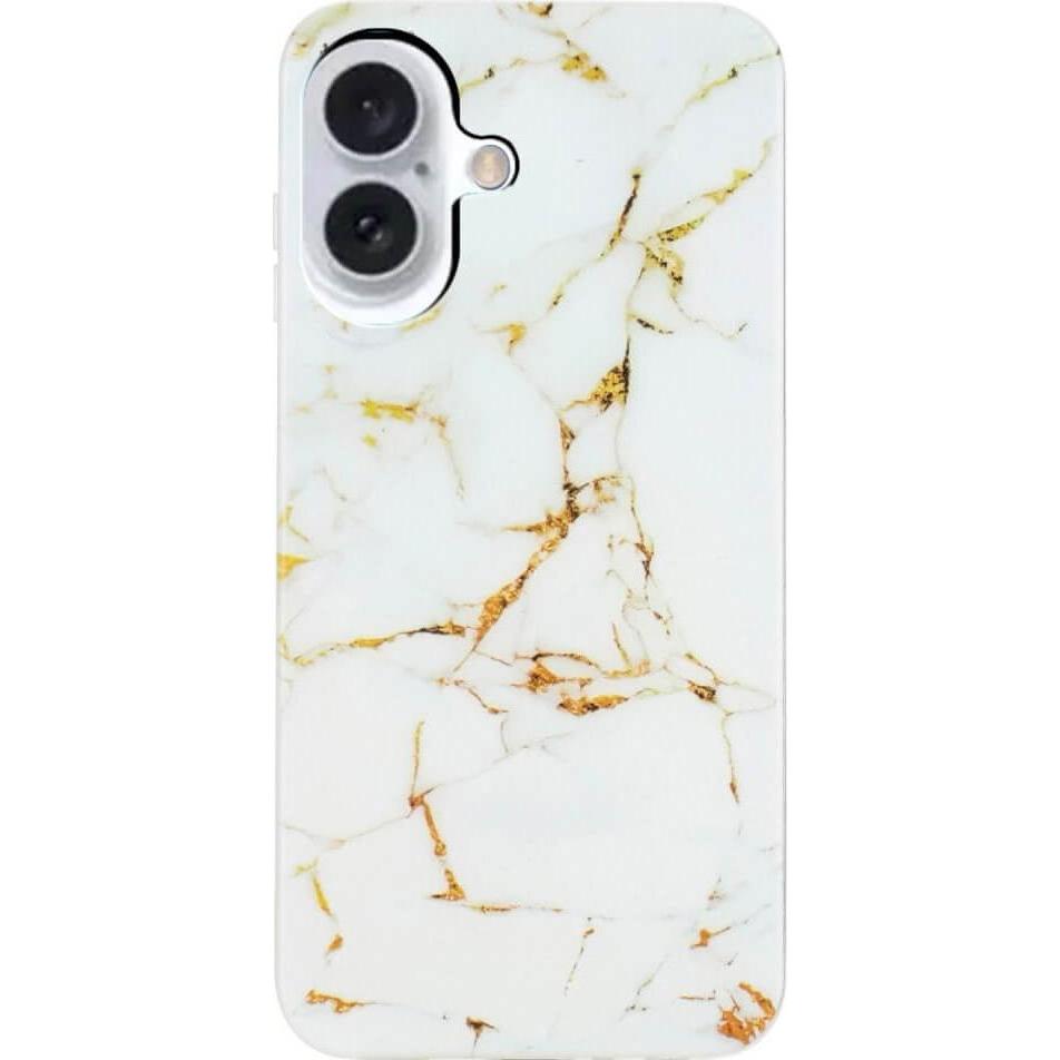 Cover-Discount iPhone 16 Plus - Cover Handyhülle Marble (Apple iPhone 16 Plus), Smartphone Hülle, Weiss