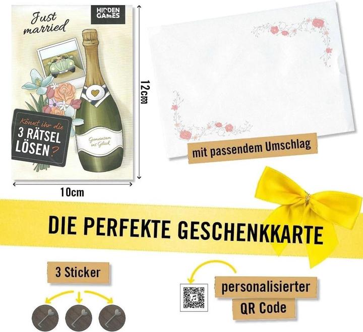 Actual product image Hidden Games Just Married (wedding card) - puzzle card (Danish, 1 Players)