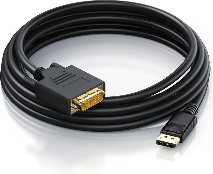 Produktbild CSL DisplayPort Video-Kabel, 20 Pins, DVI-D, Monitorkabel, HDCP und EDID Zertifiziert, FHD Ausflösung (1 m, DisplayPort, DVI)
