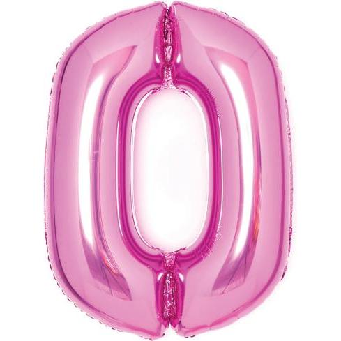 Amscan Folienballon pink, 66cm, Nummer 0