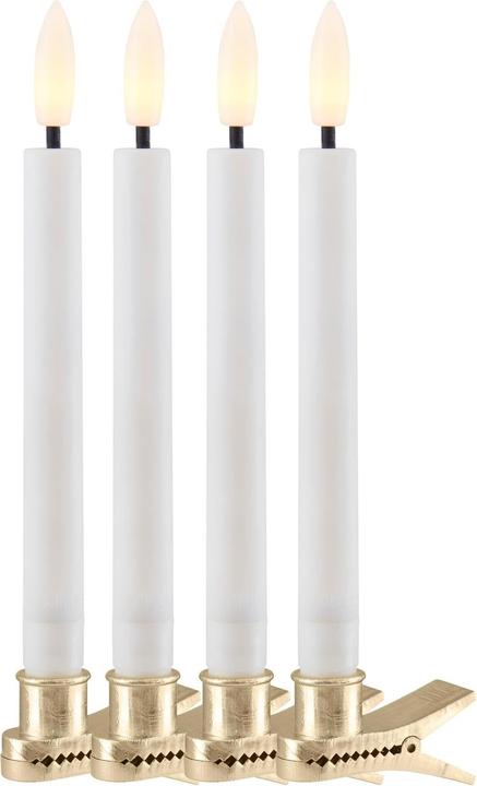 Sirius Bougie d'arbre LED Sille, 4 pièces, blanc mat (4x)