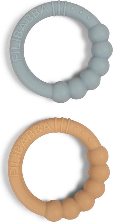 Produktbild Filibabba Silikonbeissring 2er-Pack - Silt Green (0 Monate)