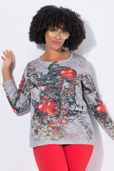 Actual product image Angel of Style T-Shirt, A-Linie, Flügel-Herz-Motiv, Langarm (52)