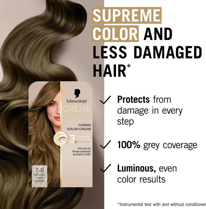 Actual product image Garnier Schwarzkopf Creme Supreme Hair Color Shade 70 Natural Dark Blonde (Fair-haired man)