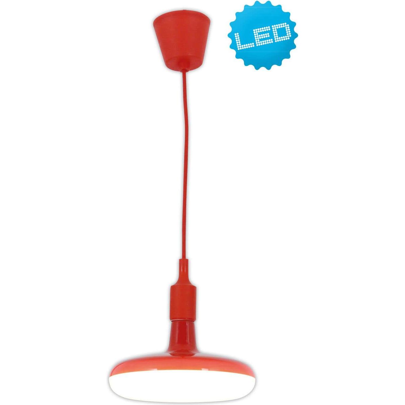 Näve, Pendelleuchte, LED Pendelleuchte 22W 1800 lm 3000 K warmwei Ufo rot (E27, 1800 lm)