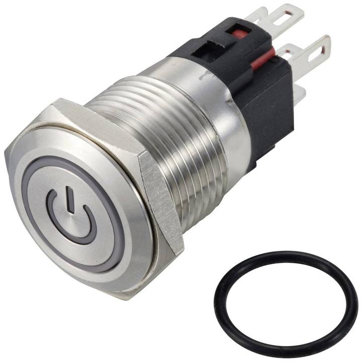 Image du produit Tru Components TC-12647392 Bouton-poussoir 250 V/AC 3 A 1 x arrêt/(marche) IP65 vert tas