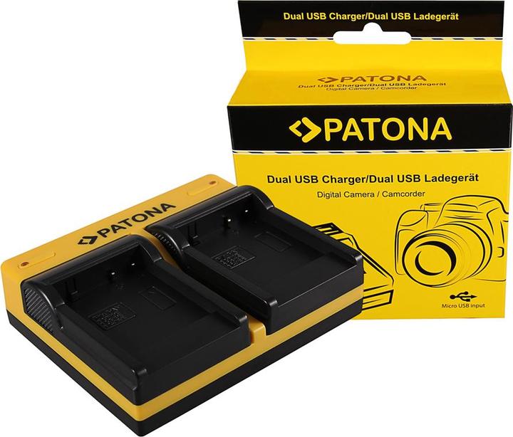 Immagine prodotto Patona Caricabatterie doppio per Panasonic DMW-BCF10E Lumix DMC-FS7 DMCLX5 DMCLX5 DMC-LX5 incl. Micro-USB (Caricabatterie per fotocamere)