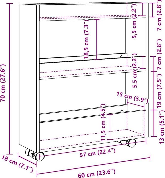 Image du produit vidaXL Aufbewahrungswagen