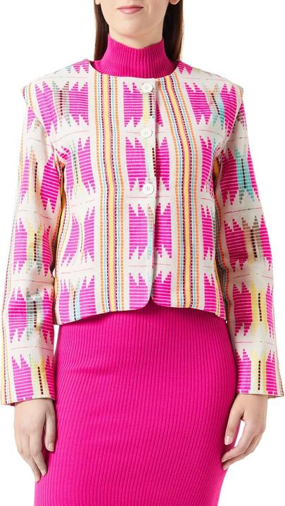 Nally Kurze Blazerjacke mit boho Stil und farbenfrohem Inca-Muster (XS)