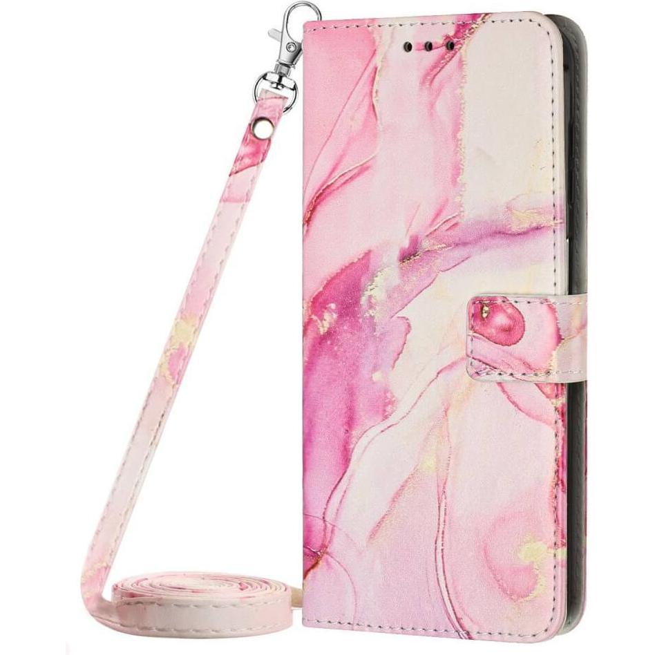 Thumbnail - Cover-Discount Xiaomi Poco X5 Pro - Leder Hülle pink Marble (Xiaomi Poco X5 Pro, Xiaomi Redmi Note 12 Pro 5G), Smartphon...