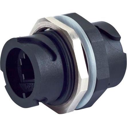 Conec CAT5E shielded inline coupling black plastic with protection cap (STP, CAT5e), Netzwerkkabel