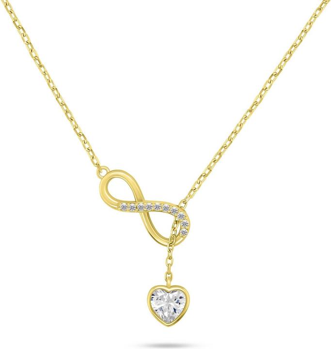 Produktbild Brilio Silver - Charming gold plated necklace with zircons NCL123Y