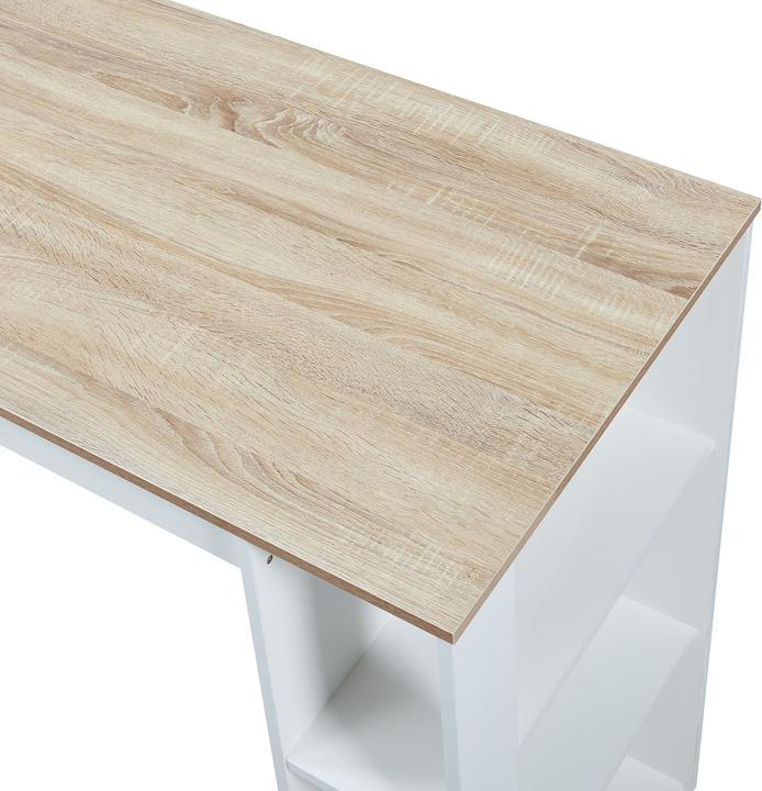 Produktbild En.Casa Bartisch Danderyd 120x60x106 cm mit 3 Ablagefächern Weiss/Eicheoptik