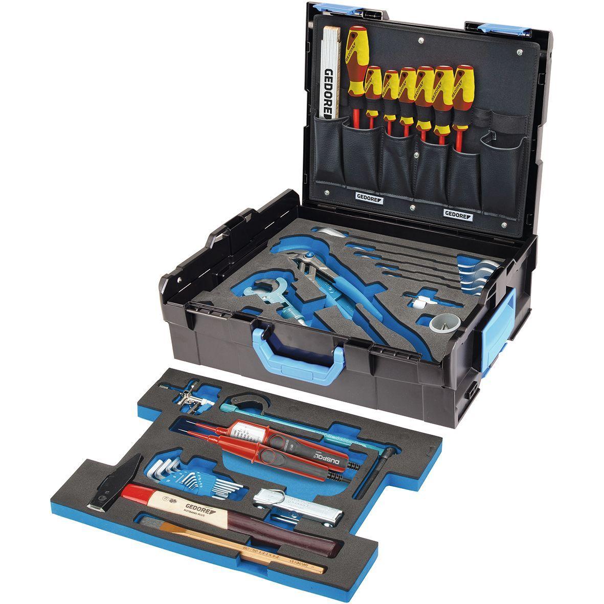 Gedore, Werkzeugkoffer, 1100-03 L-BOXX 136 mit Sortiment Sanitär 44-teilig