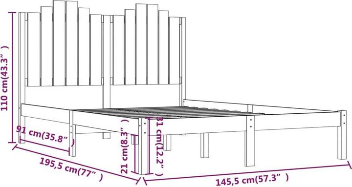 Image du produit vidaXL Bettrahmen (140 x 190 cm)