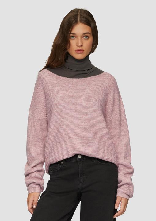 Produktbild s.Oliver Strickpullover Melierter Pullover mit überschnittener Schulter (S)