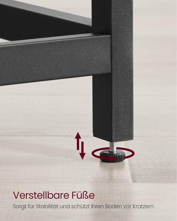 Actual product image Vasagle Desk brown L-shaped, O-leg frame black 149.0 x 50.0 cm (149 x 149 x 76 cm)