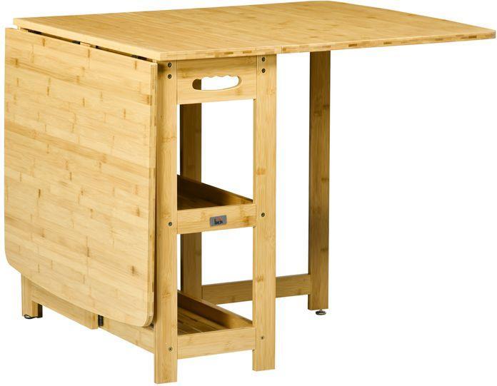 Actual product image Swisshandel24 Dining table Folding dining room table Kitchen table with storage compartments and adjustable legs (91.50 x 80 x 73.50 cm)