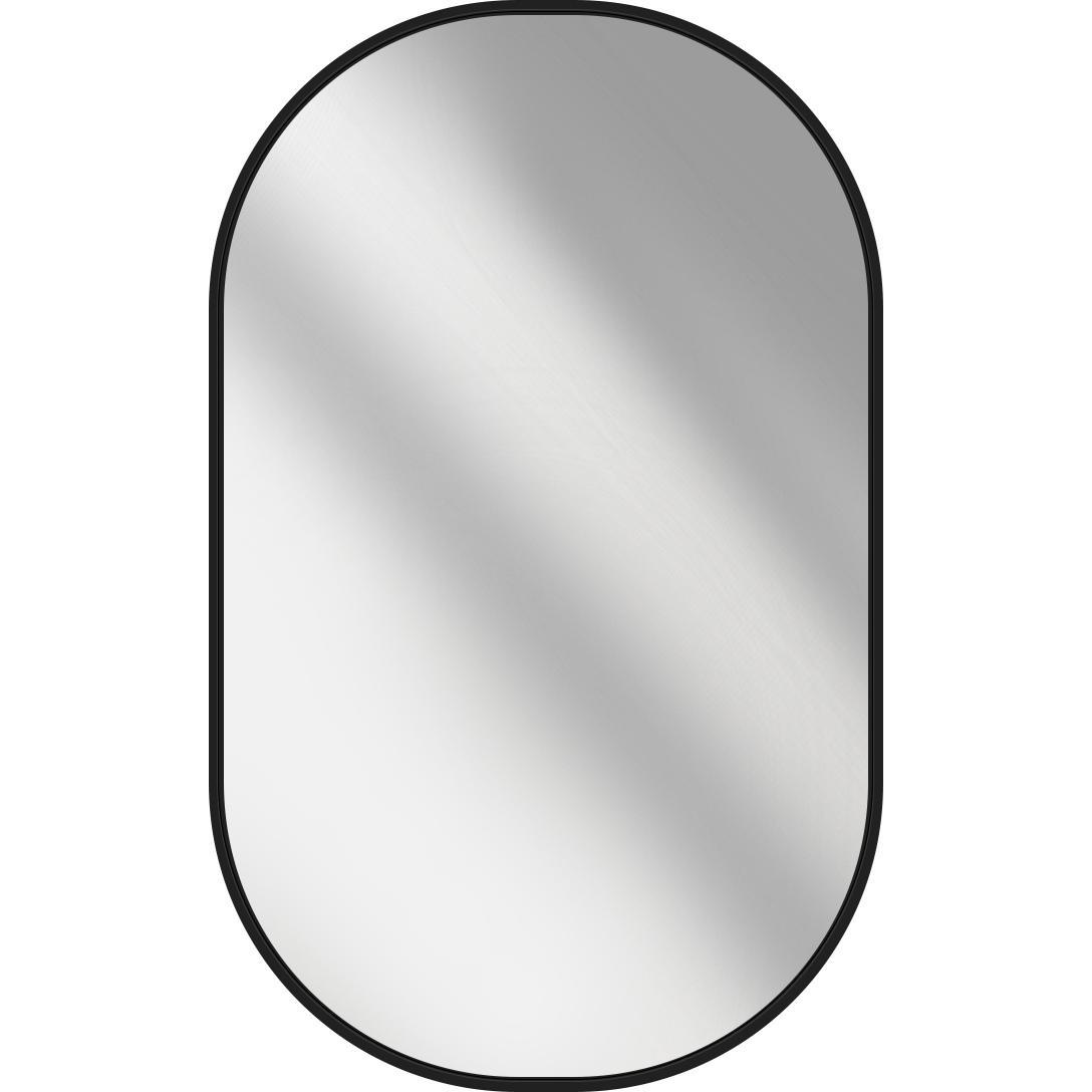 Emke, Spiegel, Badspiegel Oval 50*70cm, HD Wandspiegel für Badezimmer/Flur, Vertikal/Horizontal,Schwarzer Rahmen