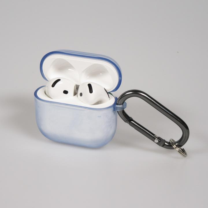 Actual product image Hurtel Airpods 4 Transparent Case - Blue (Headphone sleeve)