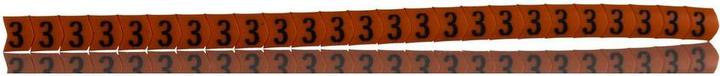 Produktbild HellermannTyton Kabelmarkierer 2,25-5,0mm "3" orange (129 mm, 250 Stk.)