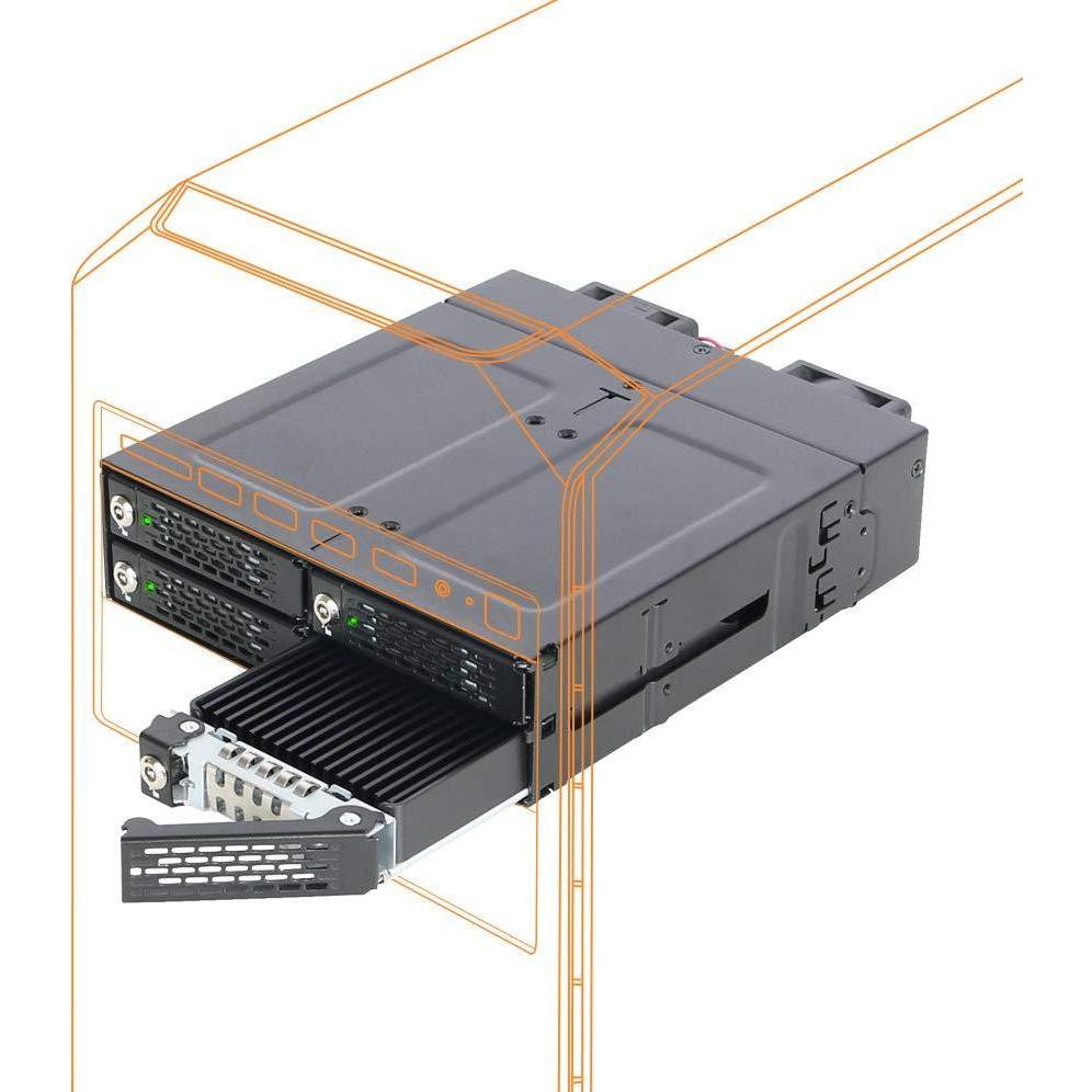 Icydock Custodia ICY DOCK 4x M.2 NVMe SSD PCIe 4.0 per alloggiamento da 5,25" con OCuLink, Accessori per disco rigido