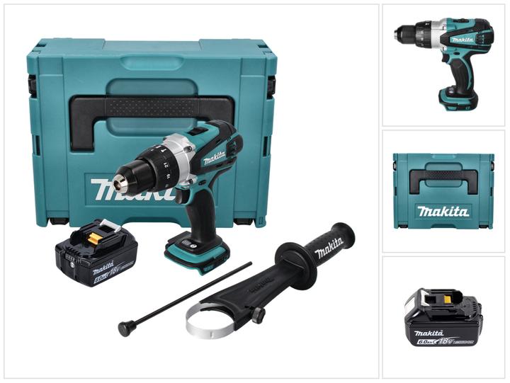 Produktbild Makita DHP 458 G1J Akku Schlagbohrschrauber 18 V 91 Nm + 1x Akku 6,0 Ah + Makpac - ohne Ladegerät