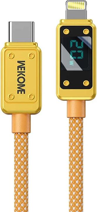 Productafbeelding Wekome WDC-08 Vanguard-Serie – USB-C-zu-Lightning-Schnelllade-PD-Verbindungskabel 20 W 1 m (Gold) (1 m, 20 W)