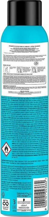 Nutritional values and ingredients Schwarzkopf Got2b Fresh It Up Volumizing (200 ml, Dry shampoo)