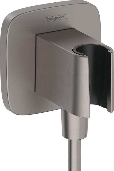 hansgrohe HG wall connection FixFit Q with shower holder brushed black